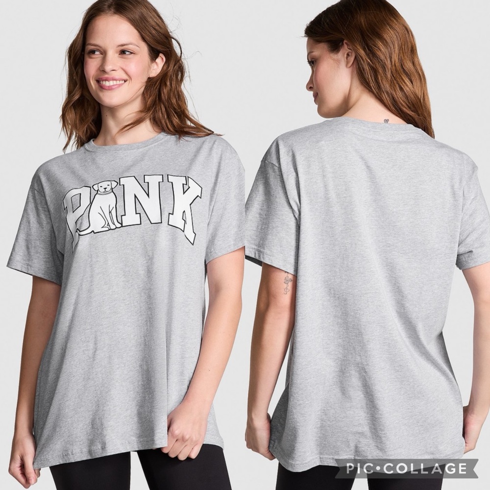 Gray PINK Graphic T-Shirt